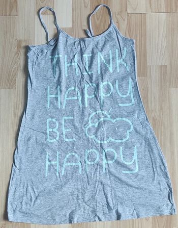 Chemise de nuit grise “Think Happy Be Happy” Kiabi S