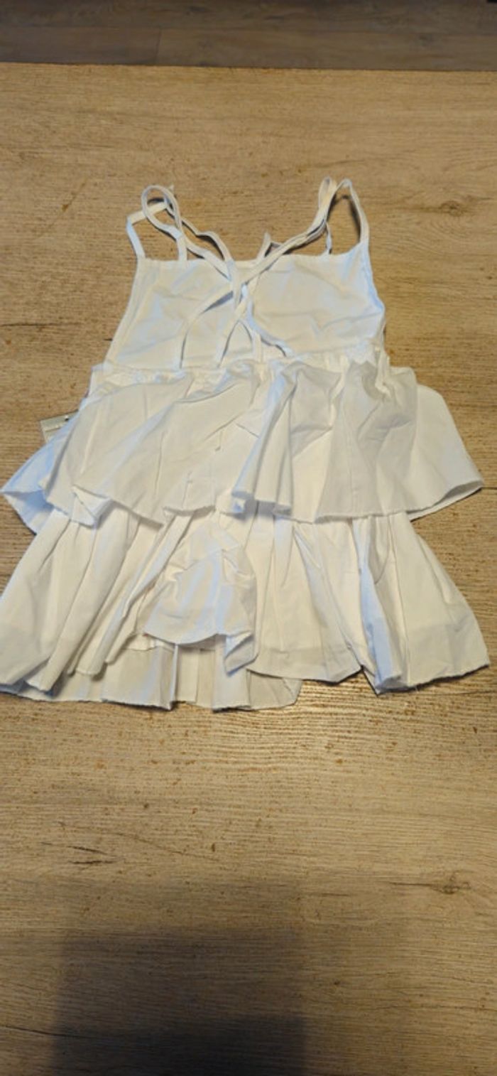 Blouse à bretelles, asymétrique, blanche, Buissonnière, 8 ans, neuf avec étiquette - photo numéro 2