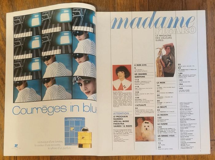 Ancien magazine Madame figaro Mireille Mathieu 1985 N°12603 vintage - photo numéro 2