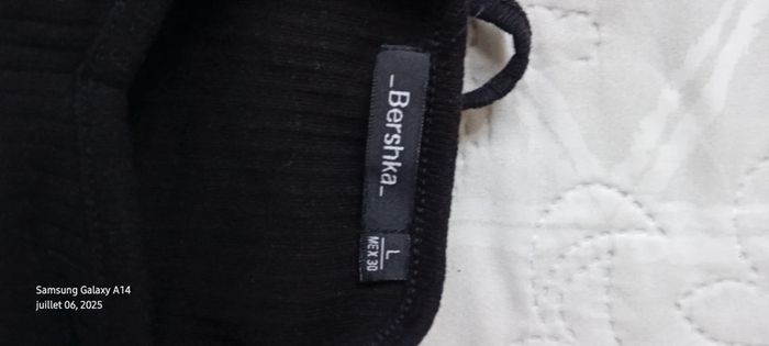 Top court fines bretelles maille côtelée noir femme M bershka - photo numéro 12