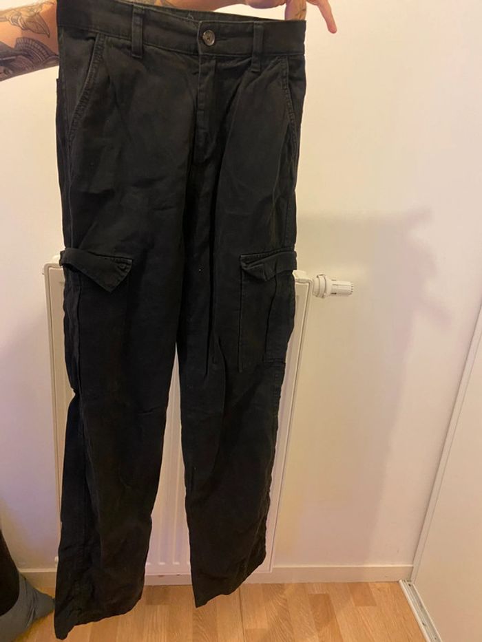 Pantalon cargo noir STR