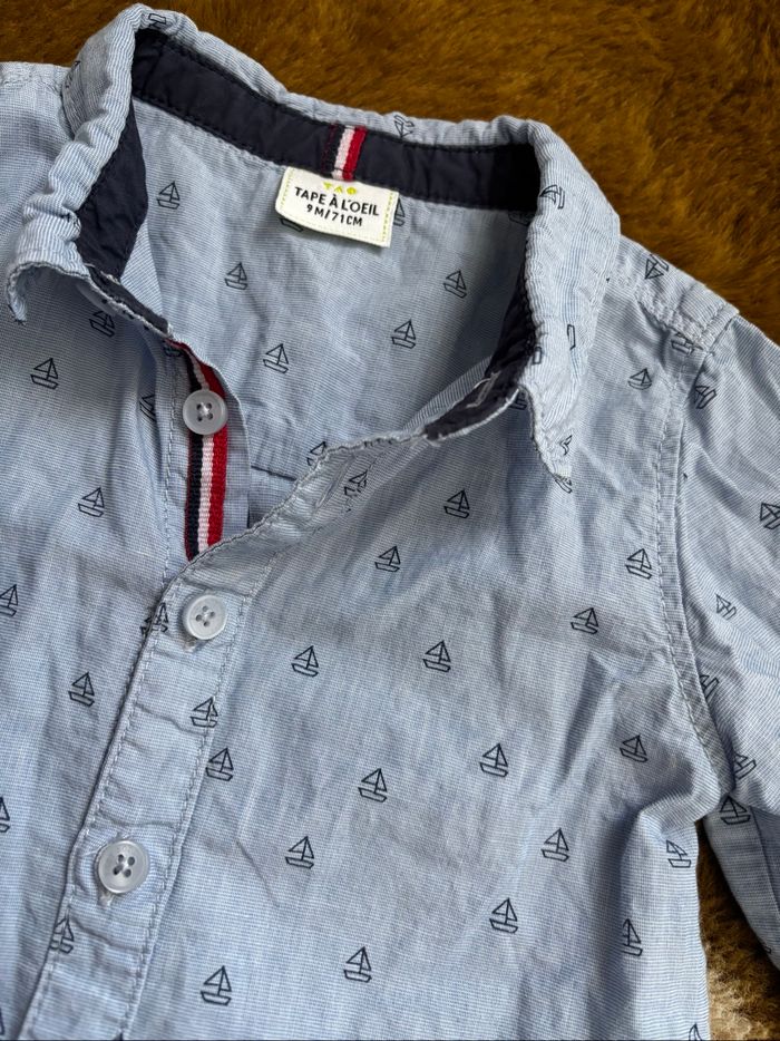 Chemise bleu bateaux Tape À L’Oeil t.9m - photo numéro 2