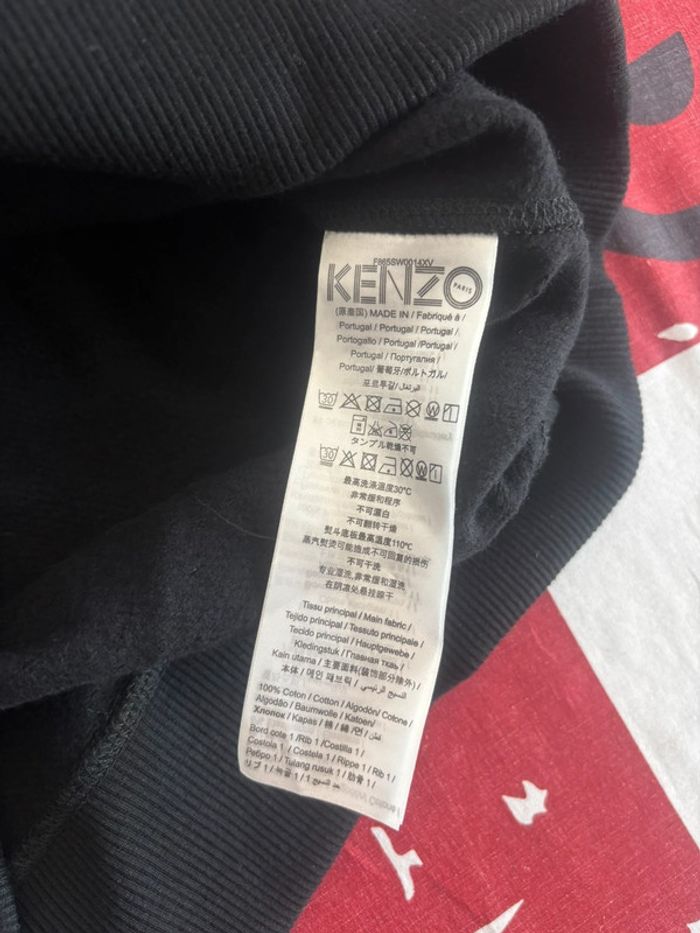 Sweat Kenzo taille M noir tigre brodé bleu foncé/ bleu clair - photo numéro 11