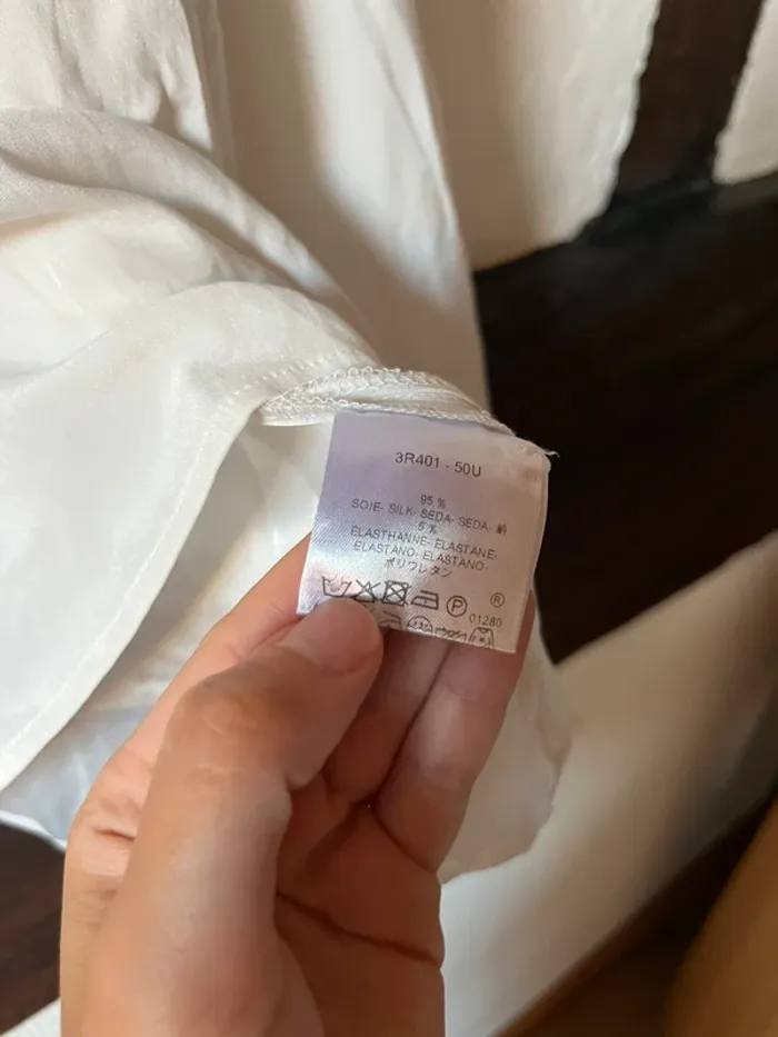 Blouse blanche élégante en soie - Caroll - taille 40 - photo numéro 5