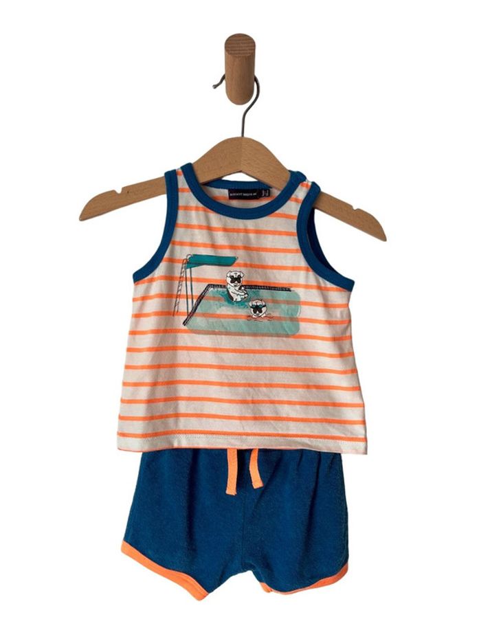 Ensemble d’été bleu et orange fluo - Sergent Major 6 mois (68cm)