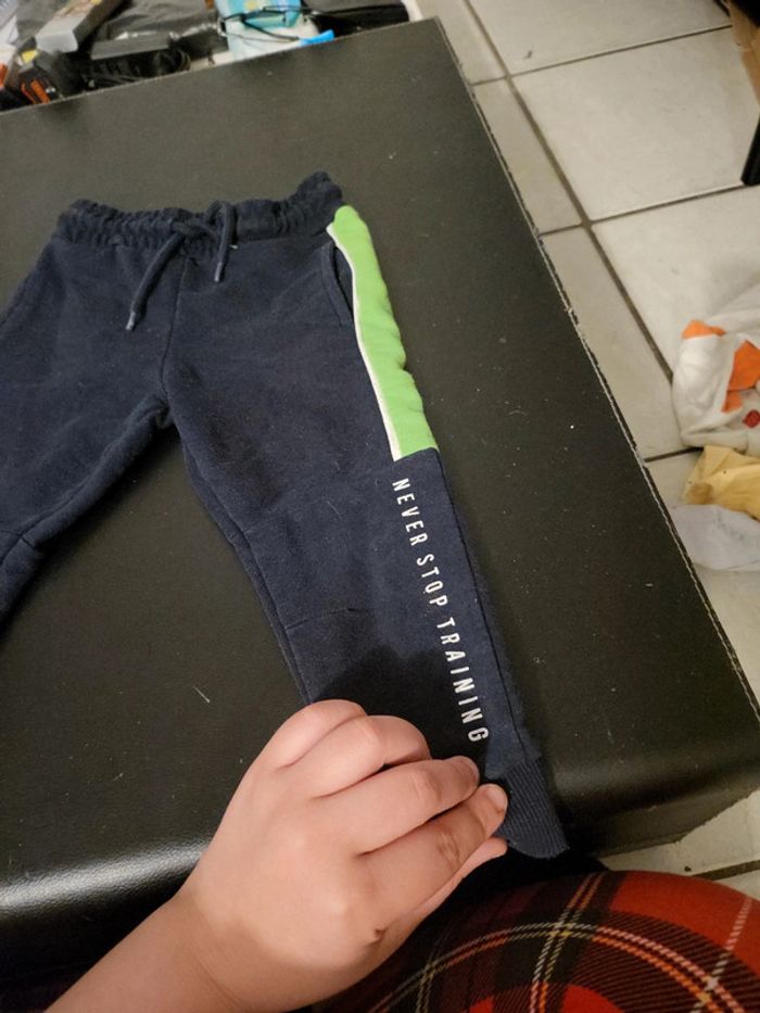 Jogging bleu marine et vert 3 ans orchestra - photo numéro 2