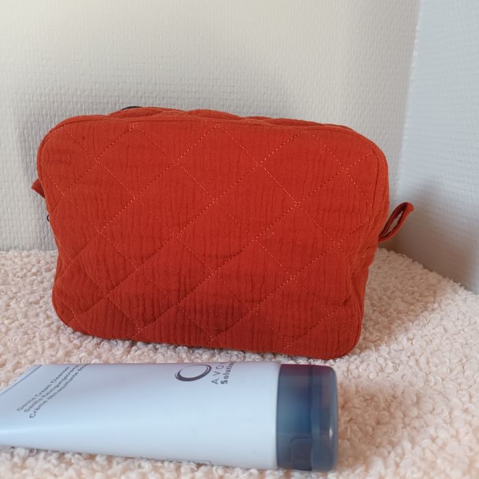 Trousse maquillage 💄 où autre gaze de coton matelassée  rouille - photo numéro 7