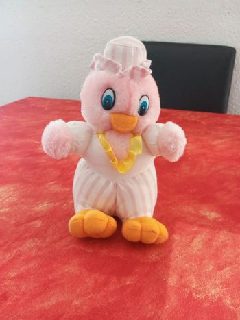 Poussin rose, yeux bleus, vintage en très bon état