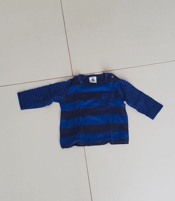 Ensemble Salopette t-shirt bleu 6 mois - photo numéro 3