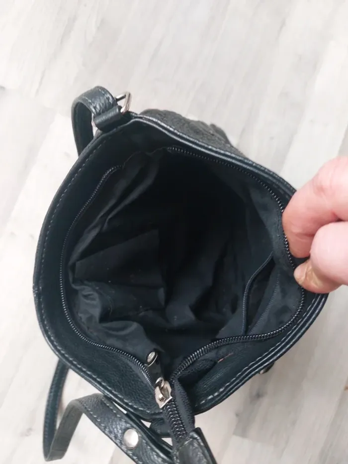 Sac bandoulière cuir noir - photo numéro 3