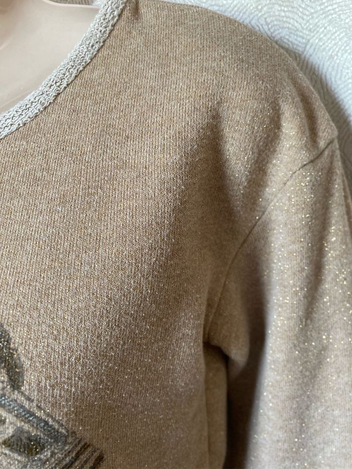 Pull sweat beige pailleté or capteur de rêves 14 ans IKKS - photo numéro 3