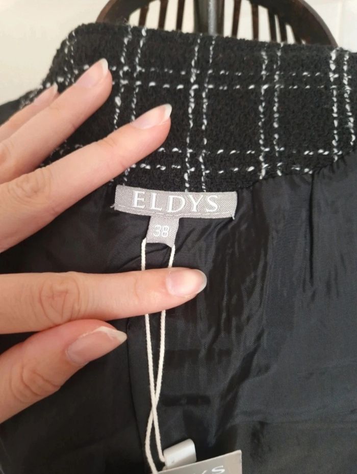 Neuf jolie veste blazer noir et blanc femme eldys taille M/38 - photo numéro 5