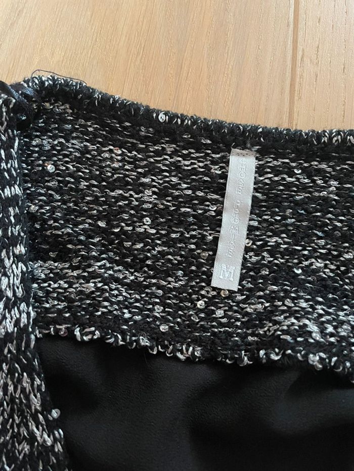 Pull noir argenté dos voilage - Chose promise - M - photo numéro 3