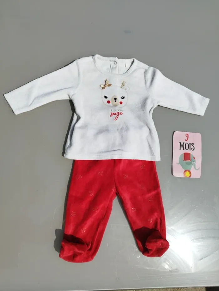 Pyjama velours 9 mois