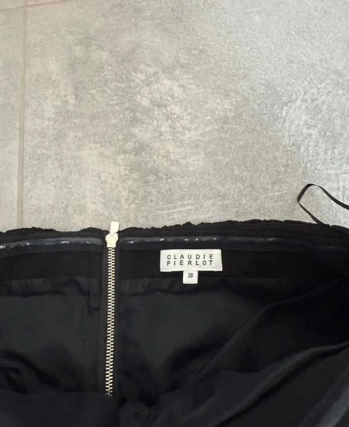 Magnifique robe bustier Claudie Pierlot noire taille 38 comme neuve - photo numéro 6