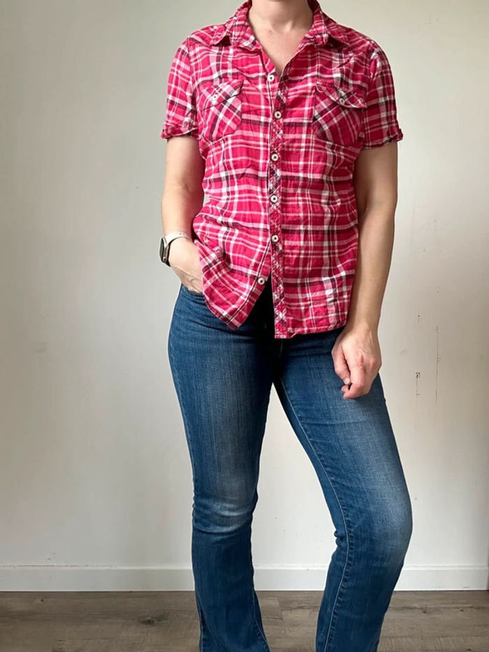 Kiabi Chemise à carreaux rose – Taille 40 – Très bon état - photo numéro 2