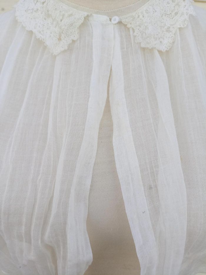 Ancien plastron, devantier en tulle et dentelle - photo numéro 10