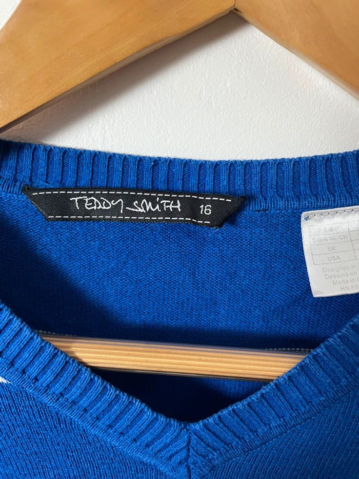 Pull Teddy Smith – Taille 16 ans / S – Bleu - photo numéro 3
