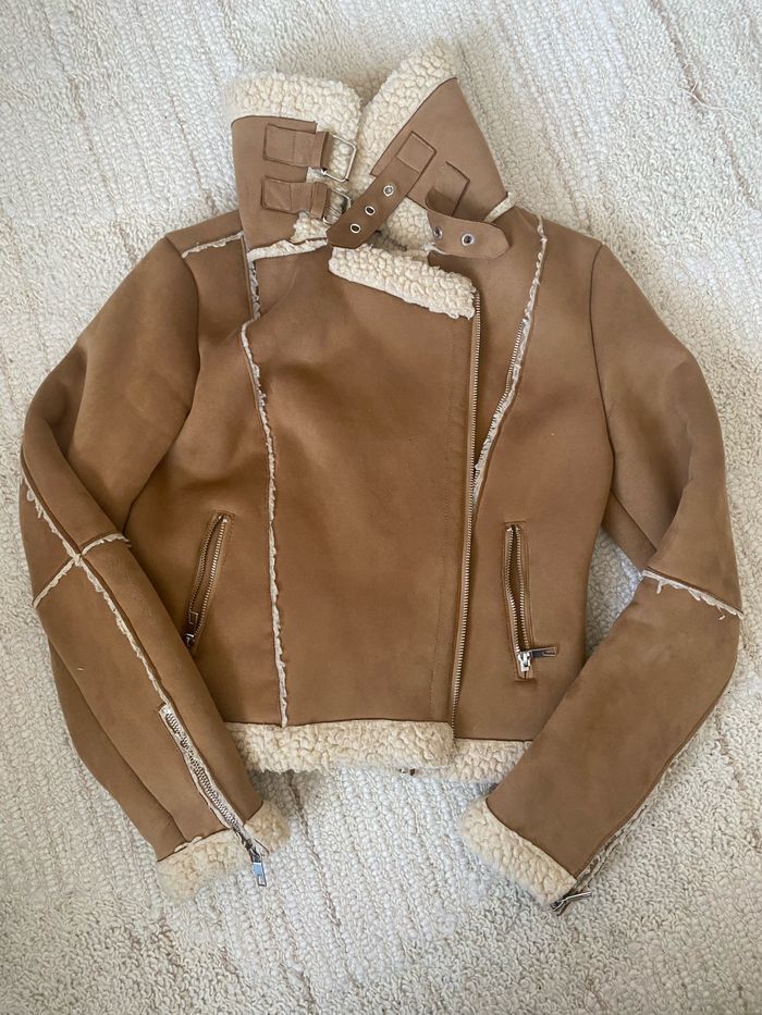 Manteau marron style aviateur - photo numéro 2