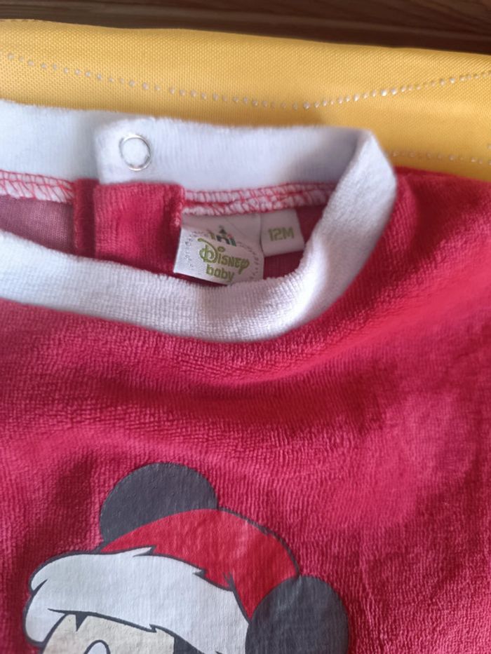 Pyjama velours Mickey Père Noël Disney 12 mois - photo numéro 2