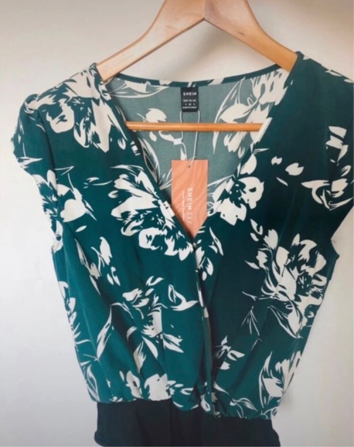 Body chemisier fleur classe taille 36 S neuf - photo numéro 5