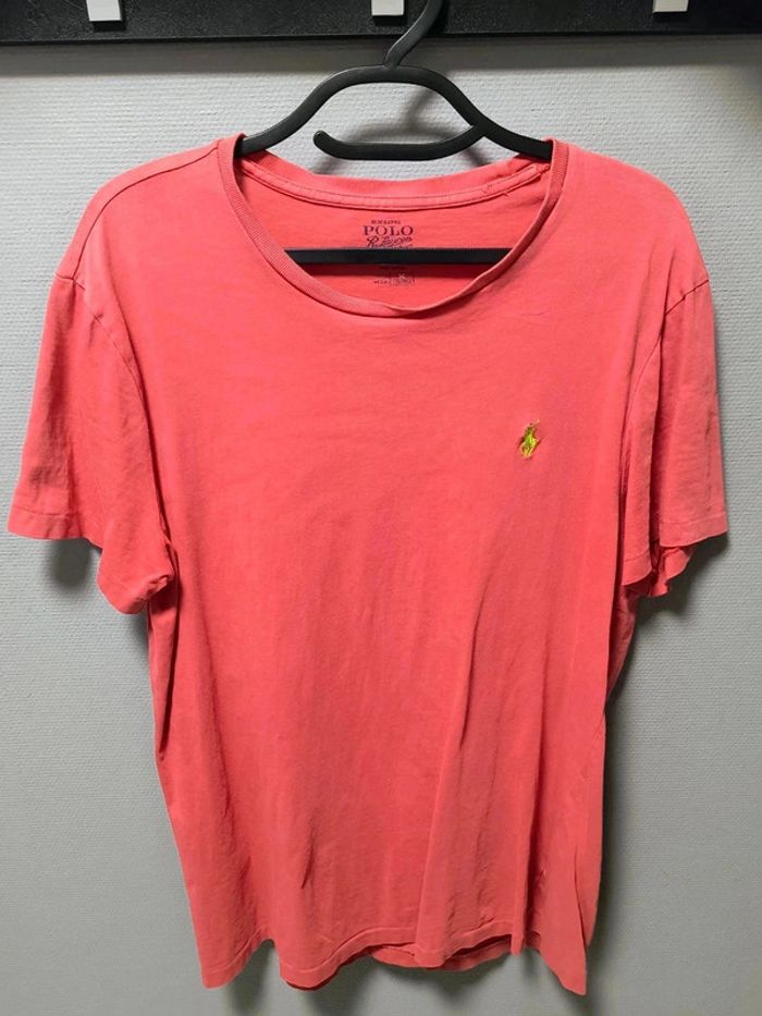 T-shirt Ralph Lauren Vintage Y2K Corail Logo Vert – Custom Fit M - photo numéro 2