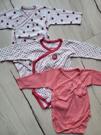Lot de 3 bodies manches longues catimini fille 3 mois