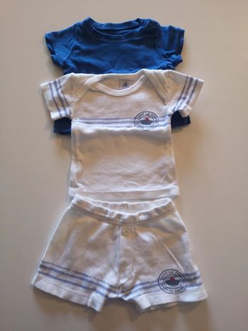 Ensemble 3 pièces petit bateau 3 mois