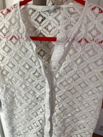 Blouse dentelle blanche