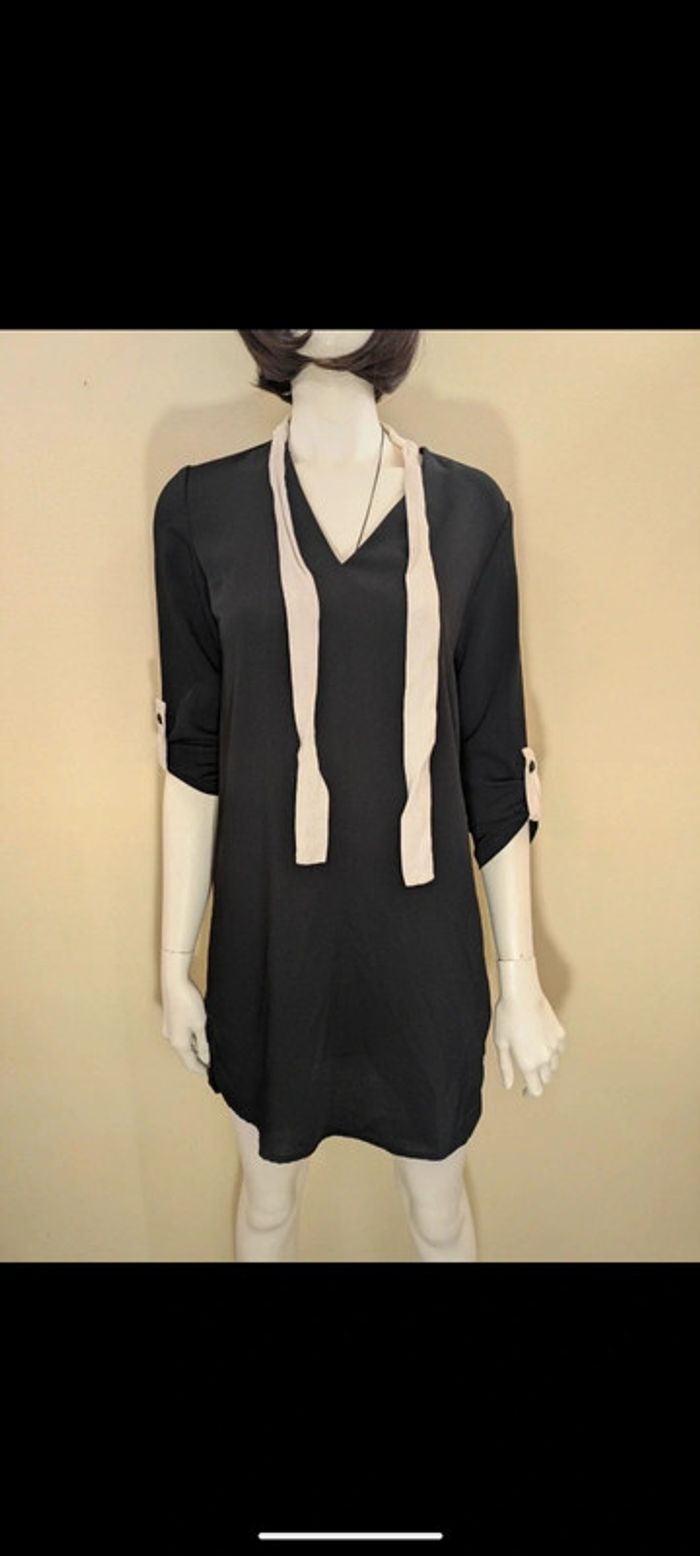 Robe légère noire et blanc Zara 36 - photo numéro 2