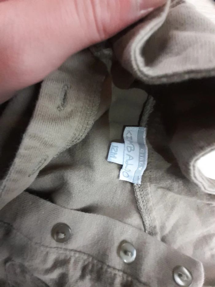 Robe courte kaki, Kimbaloo, taile 12 mois - photo numéro 2