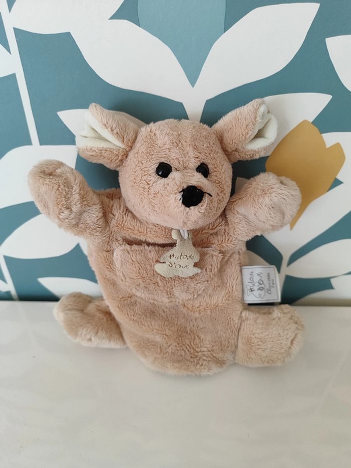 Peluche marionnette souris histoire d'ours