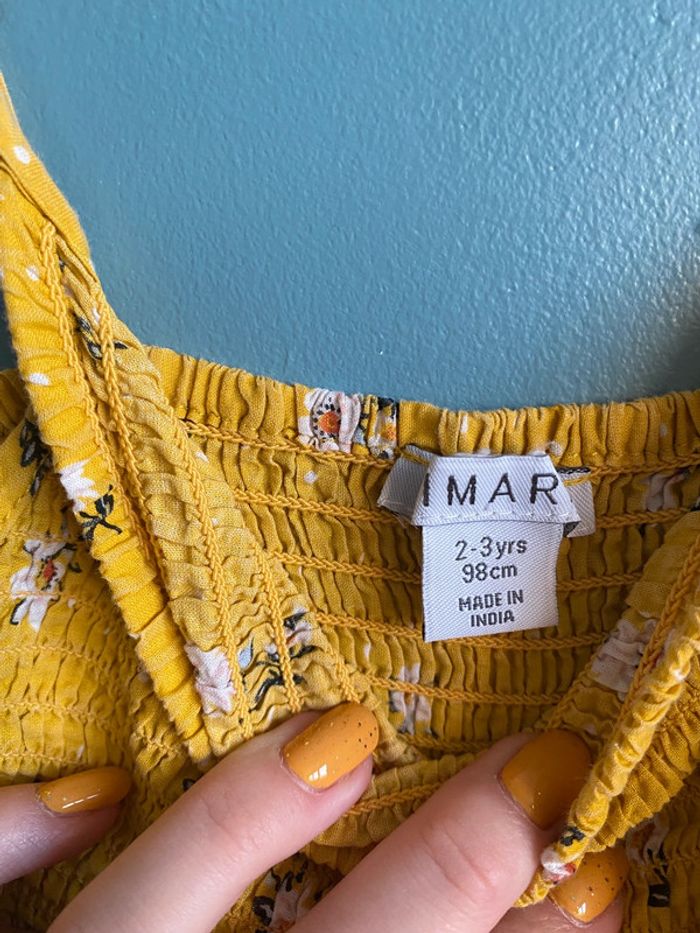 Jolie robe jaune à fleurs - photo numéro 3