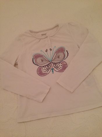 Tee-shirt Blanc Encolure avec biais tressé