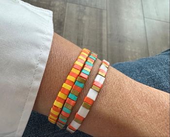 Lot de 3 bracelets élastique Tila ton multicolore 