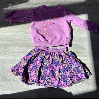 Ensemble dpam 3 ans pull Sweat licorne + jupe réversible assortie