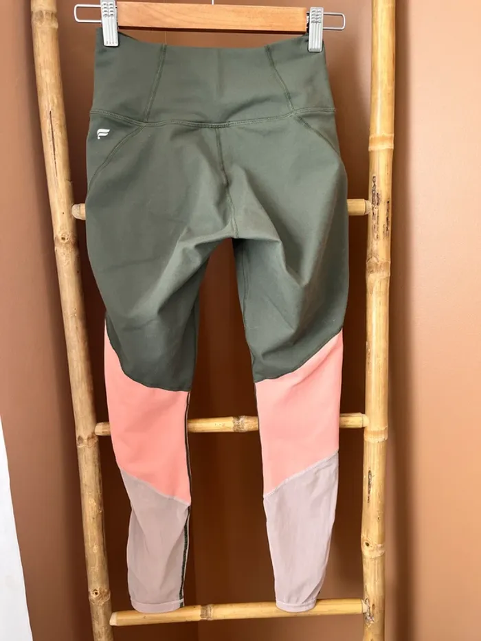 Legging de Sport Fablectics - Vert kaki / rose - photo numéro 3