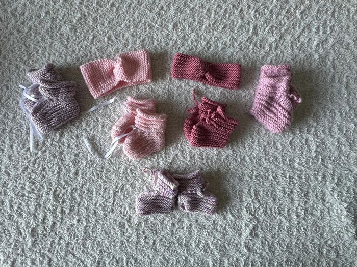 Lot de chaussons en tricot et bandeau - photo numéro 5