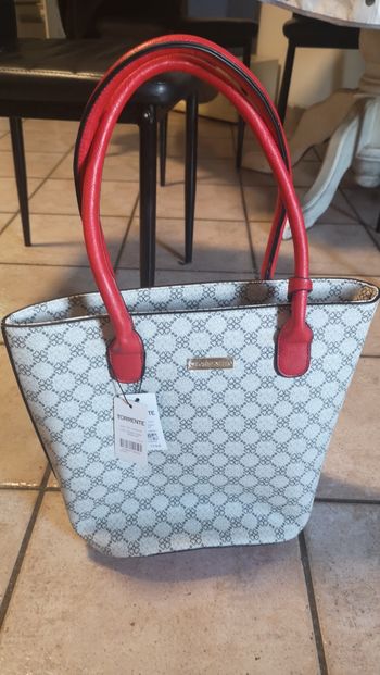 Sac à main Torrente Neuf beige et rouge