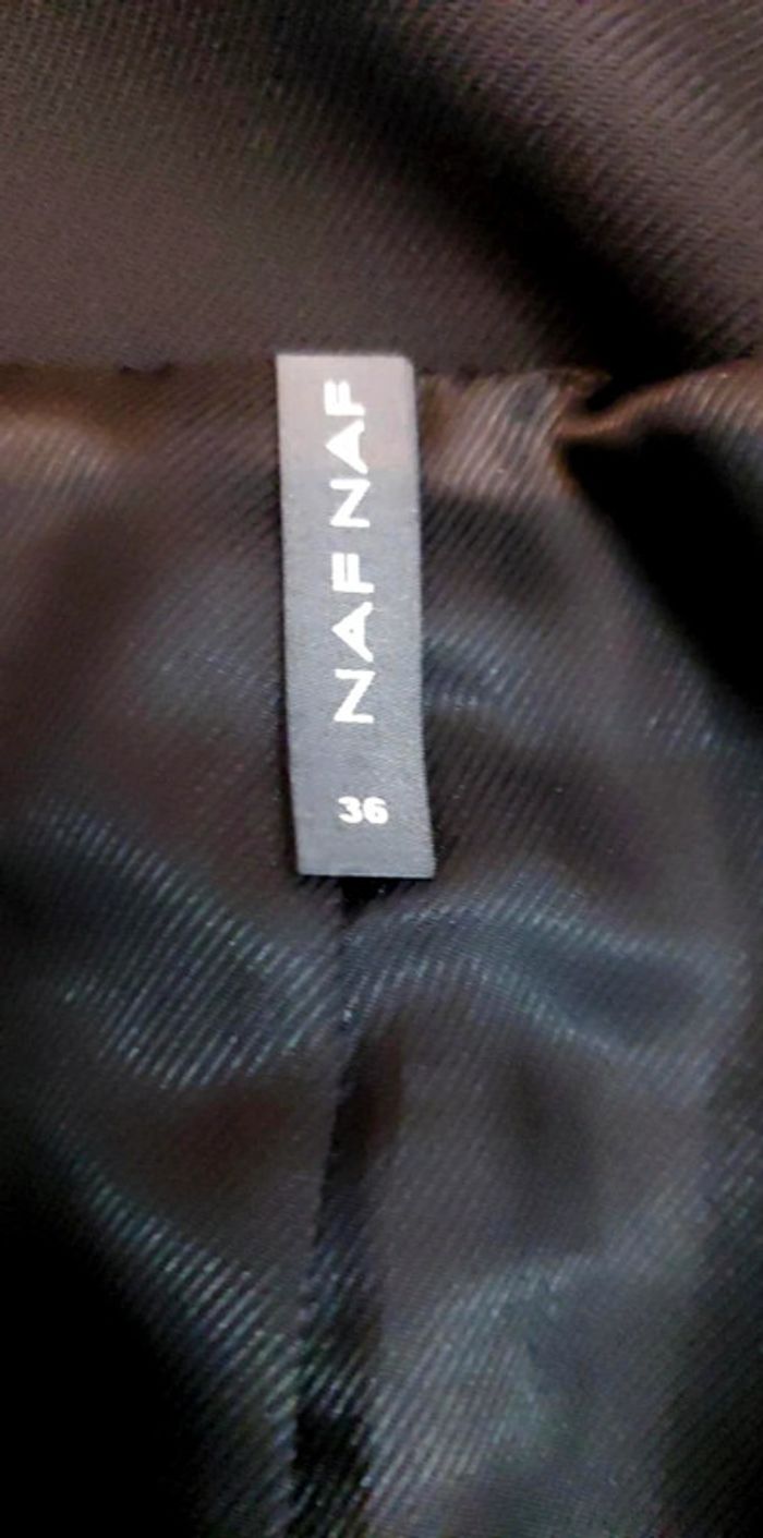 Veste blazer noire Zip dorée 36 naf naf - photo numéro 6