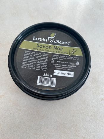 Savon noir Ghassoul et romarin Jardin d’Oléane