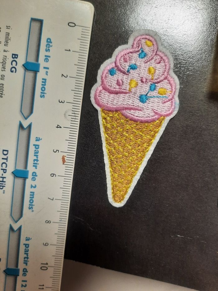 Déco patche thermocollant broder fer à repasser ecusson cornet de glace