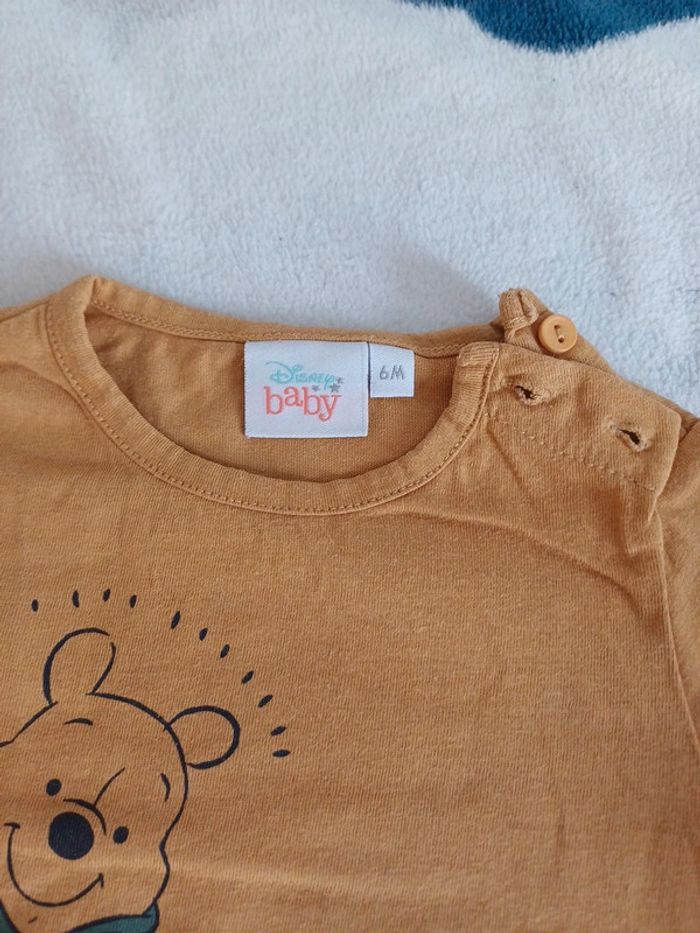 T-shirt 6 mois jaune moutarde Disney - photo numéro 2