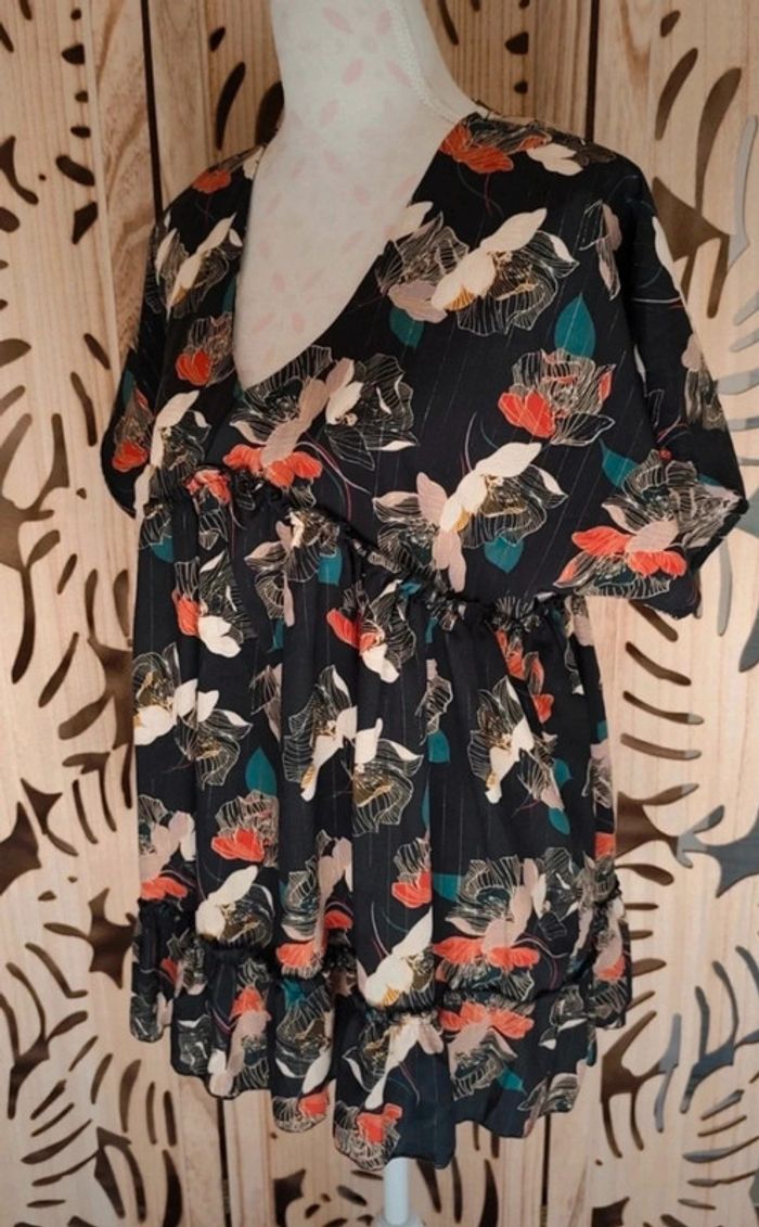Robe mini ou tunique imprimé floral Fabriqué en France - photo numéro 3