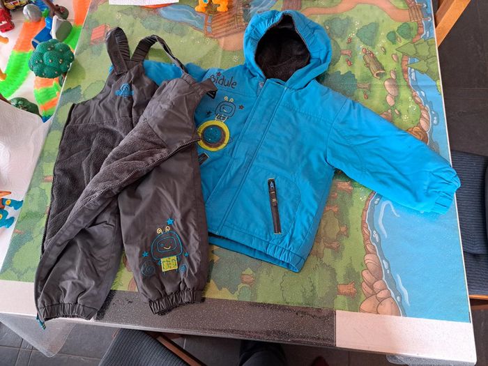 Ensemble combinaison salopette et Manteau Ski Polochon 2ans - photo numéro 3