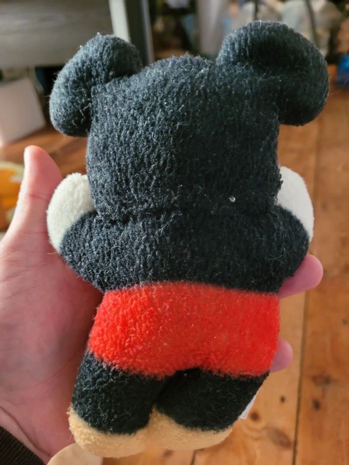 RARE Mickey Disney Boulgom Made in France 20cm collection vintage souris rouge noir doudou peluche - photo numéro 2