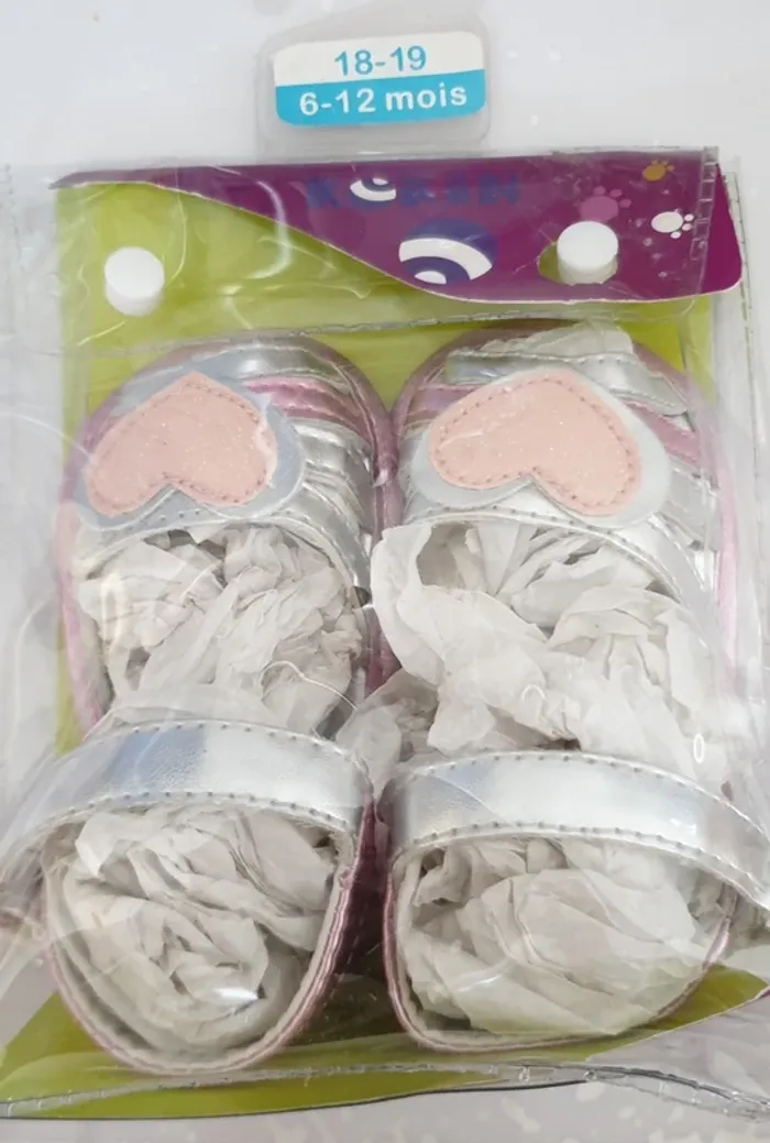 Chaussures nu pieds bébé 6-12 mois T18-19 - photo numéro 3
