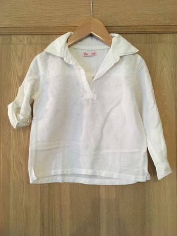 Chemise manches longues garçon Dpam uni blanc