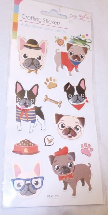 Stickers chien reliefs