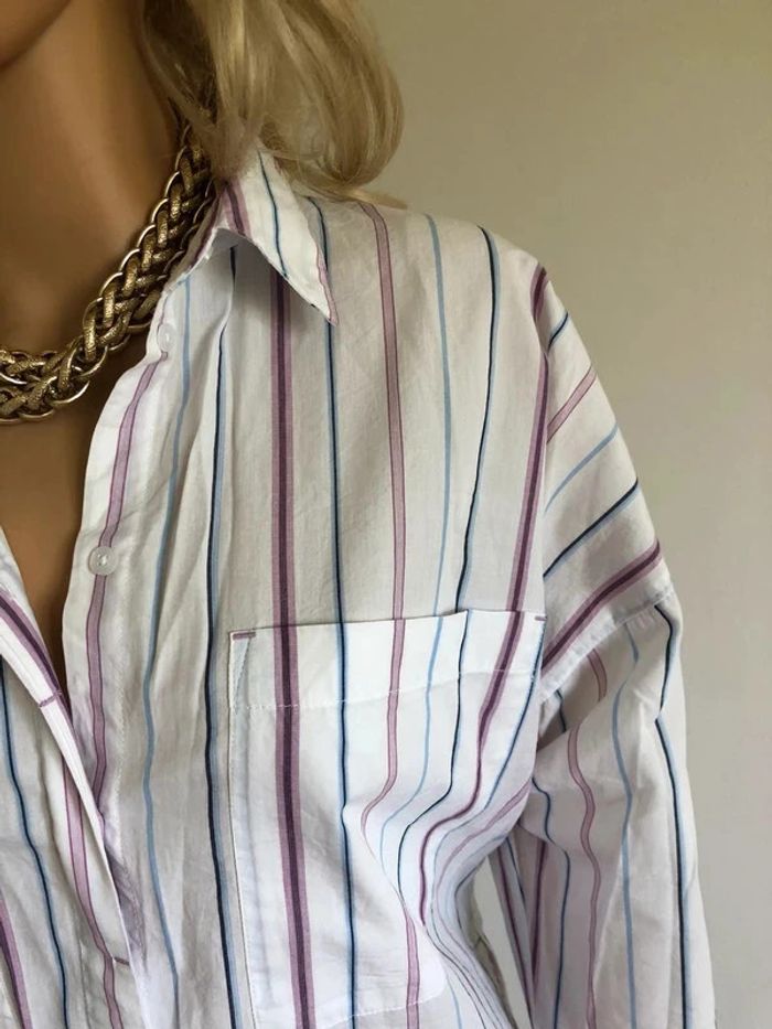 Chemise oversize blanche à rayures Esprit taille M TBE - photo numéro 8